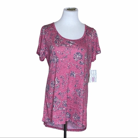 NWT LuLaRoe Pink Floral Classic T Top - Picture 1 of 5